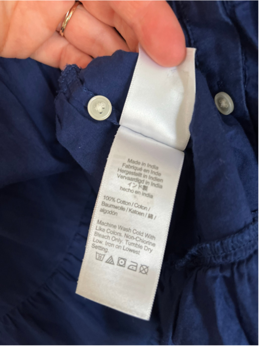 J. Crew Tiered Gauze Swim Cover-Up Navy Women's L - Picture 9 of 9
